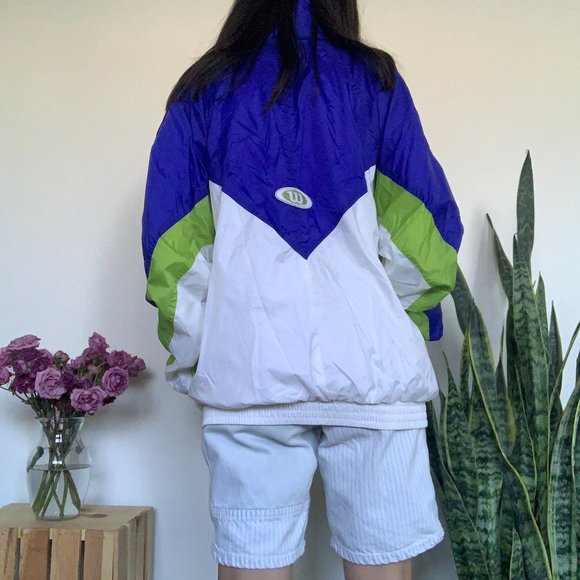 Vintage Wilson Green, Blue + White Colorblock Wind - Picture 4 of 5